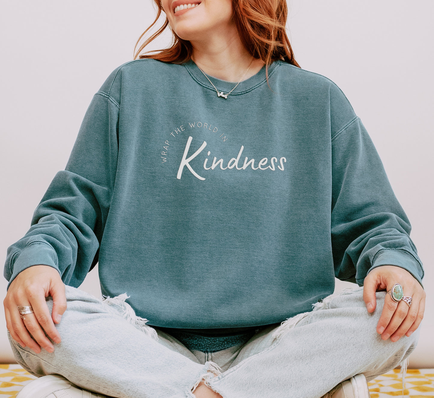 Wrap the World in Kindness Embroidered Sweatshirt