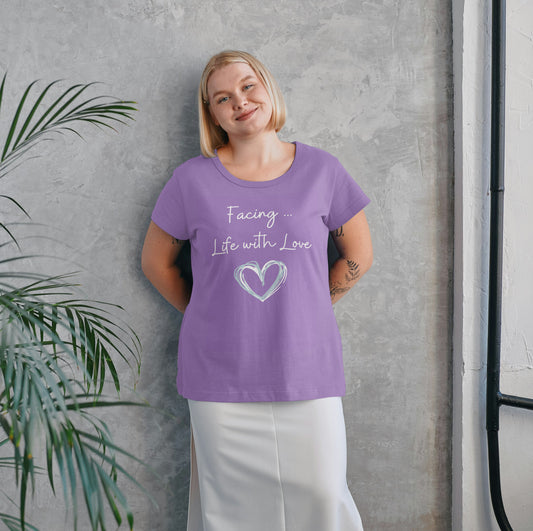 Life with Love T-Shirt, positive apparel, positive clothing, wear your story, FaceForward, front