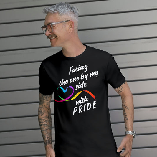 Pride T-Shirt, positive apparel, positive clothing, wear your story, FaceForward, front