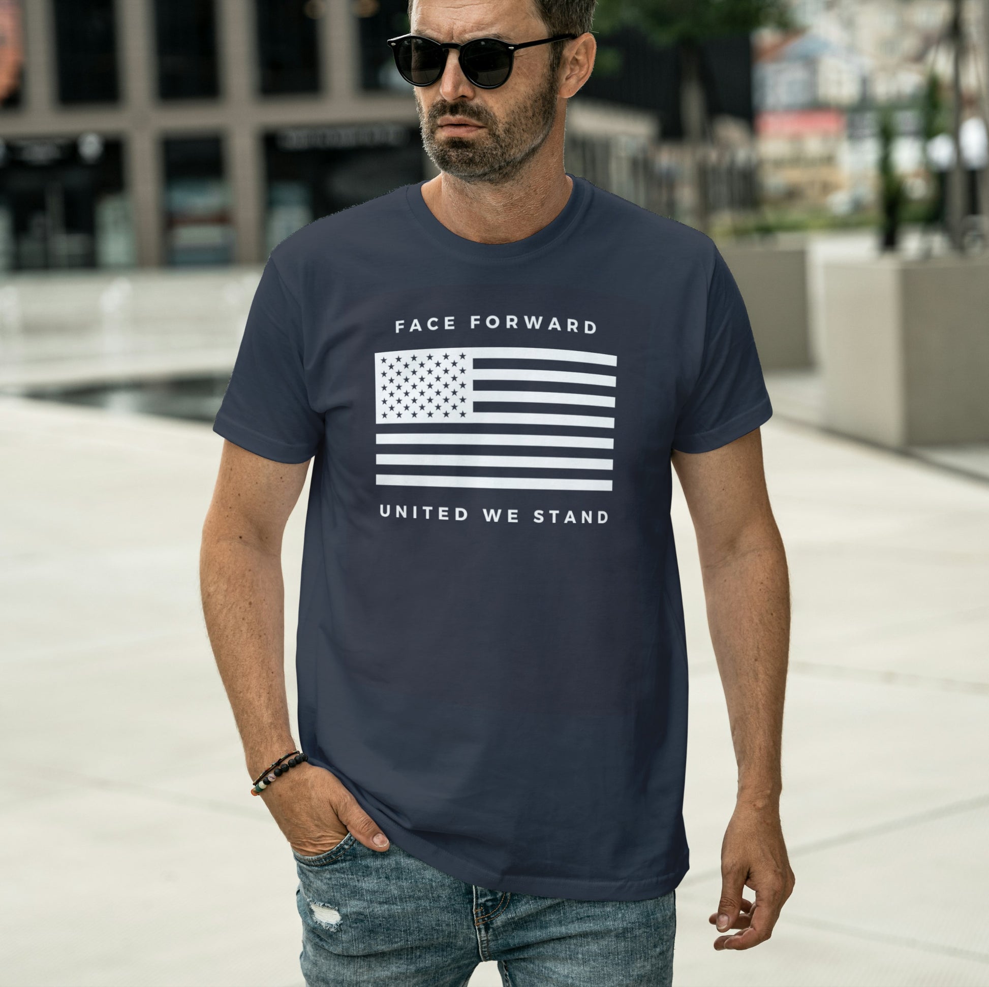 United We Stand T-Shirt, positive apparel, positive clothing, wear your story, FaceForward, front