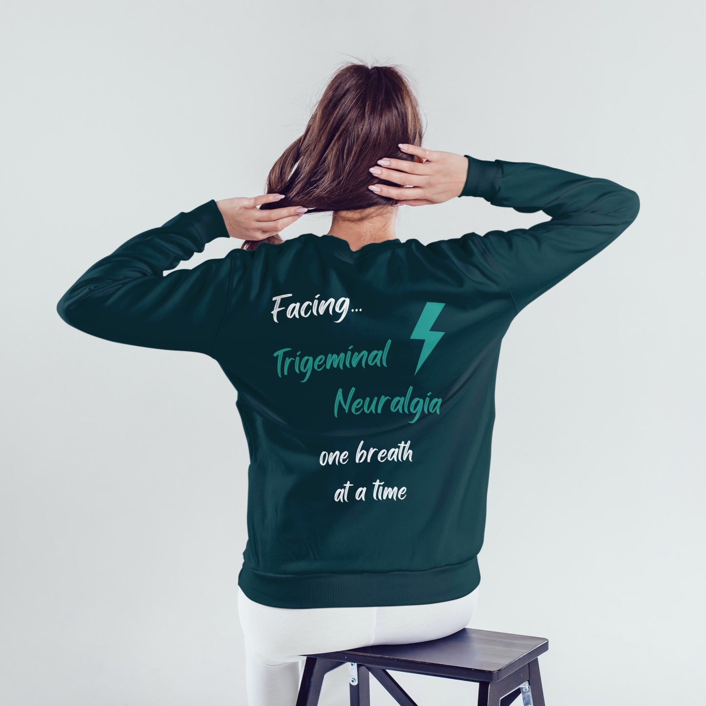 Trigeminal Neuralgia Sweatshirt, positive apparel, positive clothing, , TN, wear your story, FaceForward, back